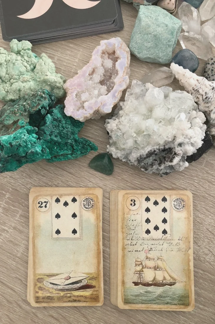 Lenormand Letter card combinations and interpretations. Learn how to combine the Lenormand Letter card for general, love, business, money, health and other types of readings. Here is how to combine Letter with Bear, Tower, Heart, Coffin and other cards in your deck.