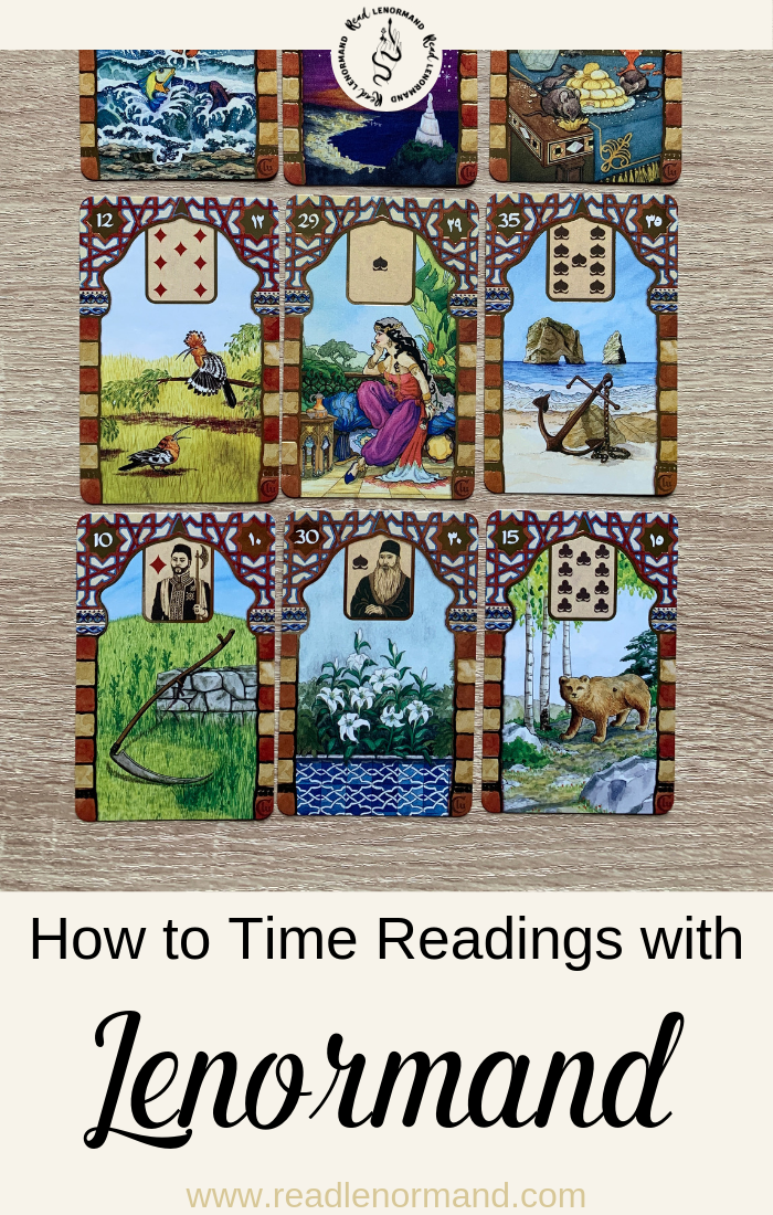 What are some of the timing methods in Lenormand? How is it possible to read time with a Lenormand deck? Do you use one card or a range of cards to set a time frame with Lenormand card divination? If you're asking these timing questions and more this article is for you!