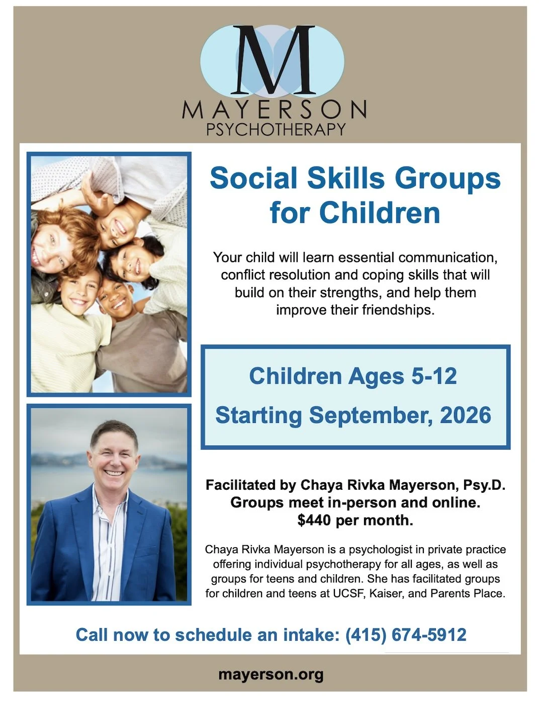 SF Social skills groups for children 2026