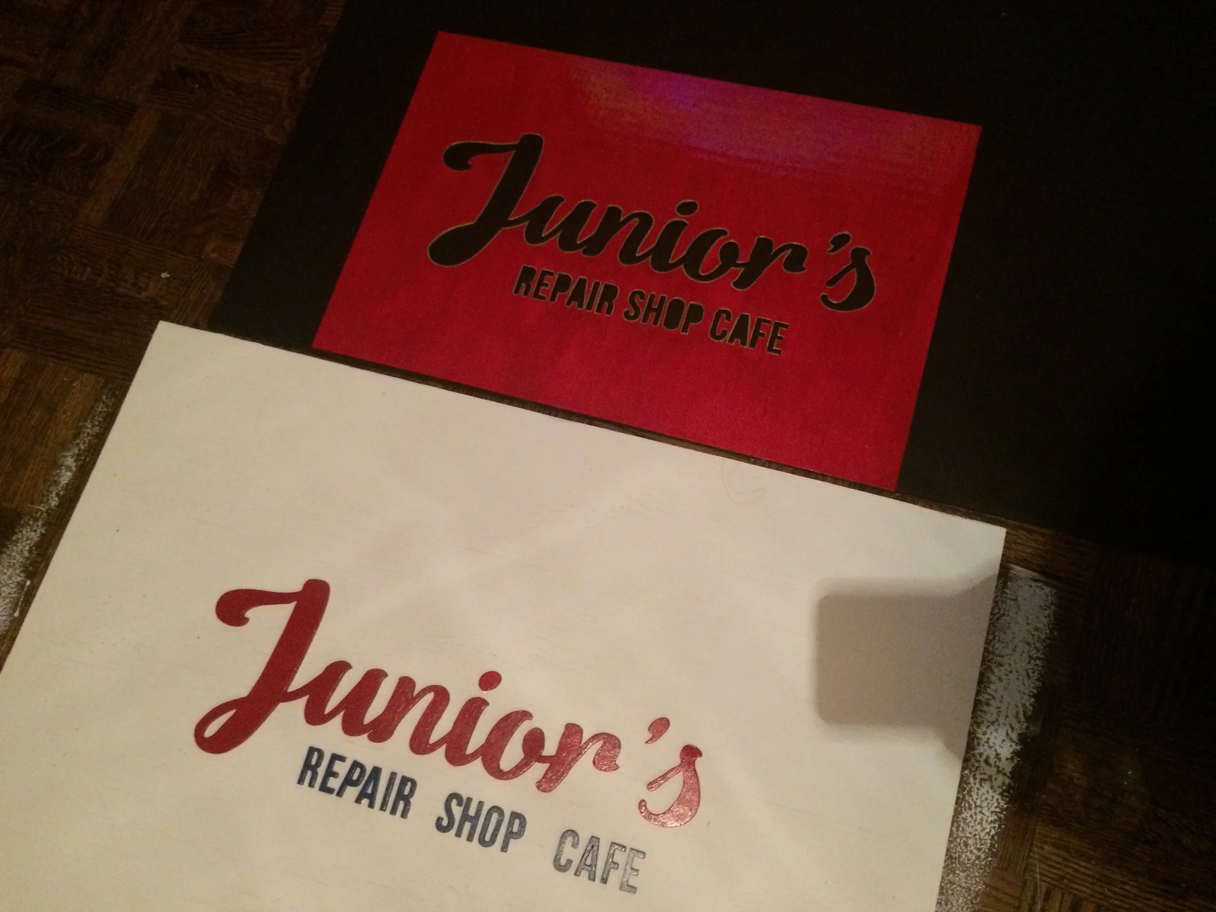 Junior's Repair Shop Cafe sign.JPG