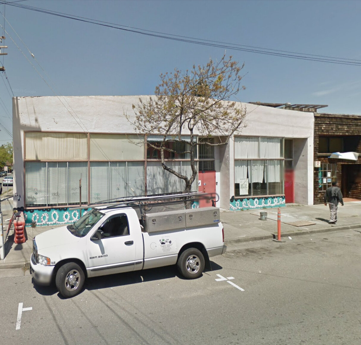 1743 Alcatraz “Before”. The building was a music recording studio in the heart of South Berkeley for almost 50 years. The Green Alcatraz project preserves and modernizes the sound recording spaces.