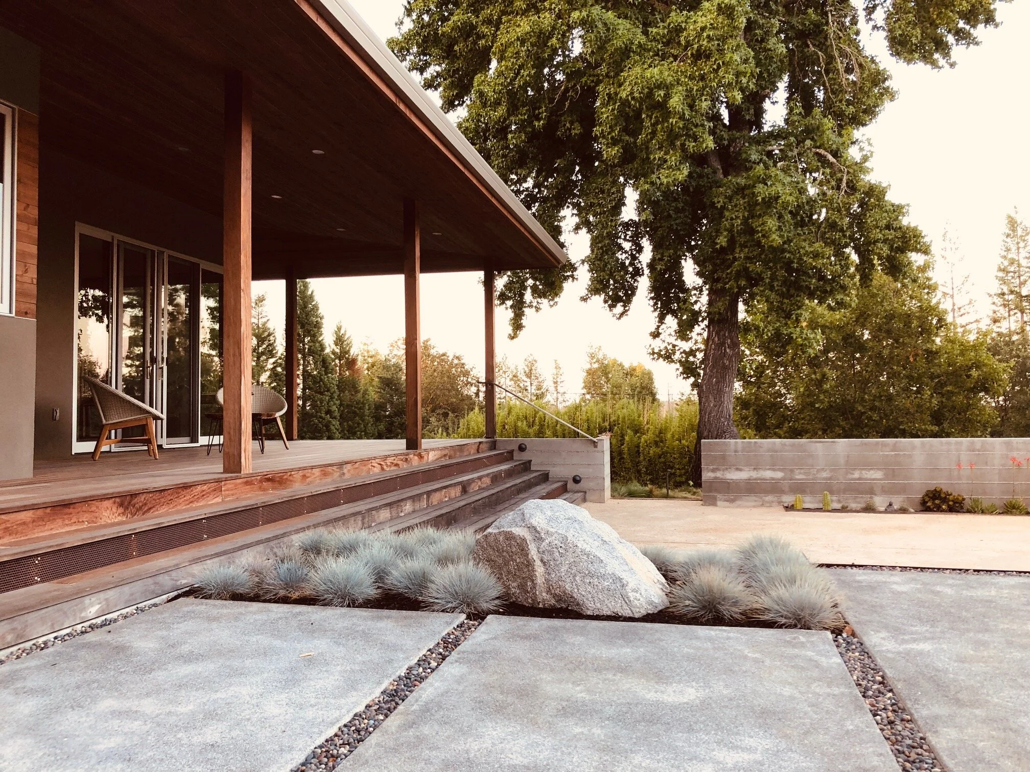  Landscape adjacent to the house was based on schematic design by GHA. 