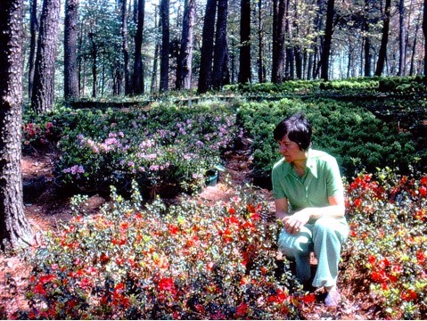 A young Tatum working in the nursery.