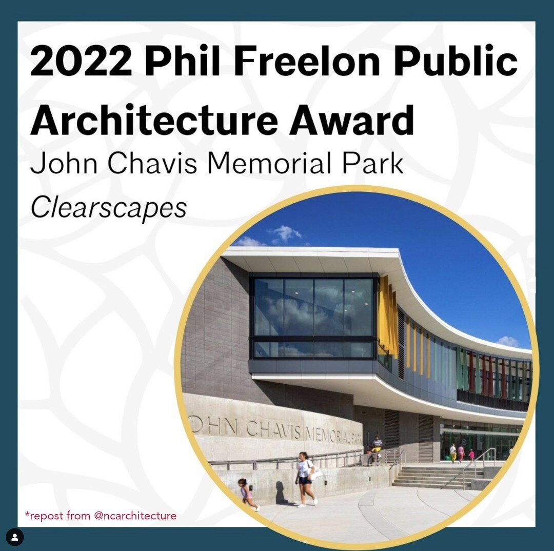 We are feeling quite thankful for the accolades we received at the 2022 AIA NC awards  for the design of John Chavis Memorial Park.  Thank you to @ncarchitecture for the humbling honor of being awarded the Phil Freelon Public Architecture Award on to