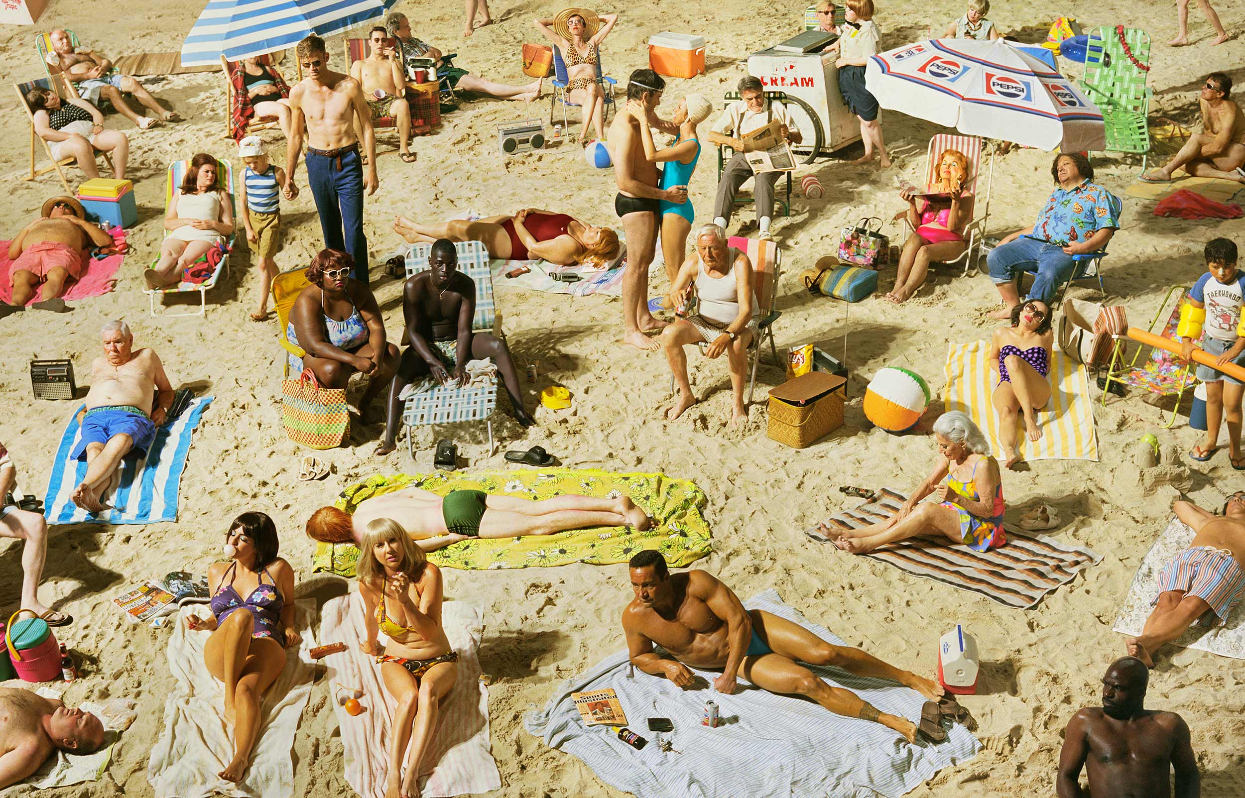   Face In The Crowd   Crowd #3 (Pelican Beach),  2013 59 x 92.85 inches 