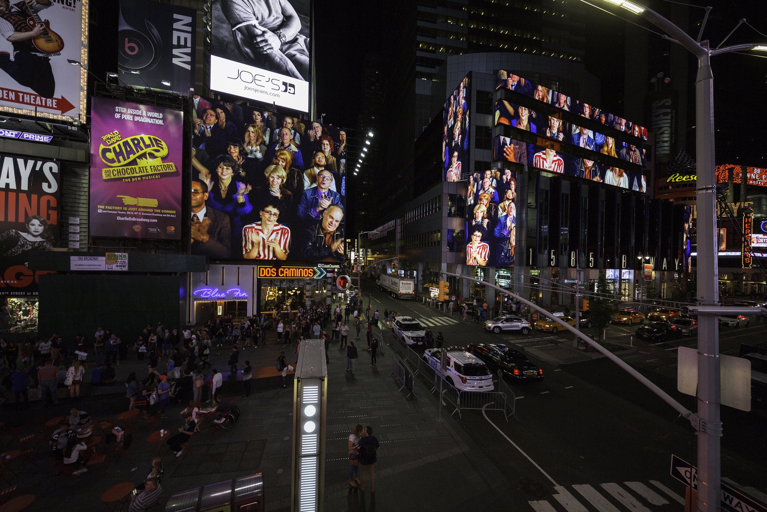  Applause, 2016. Times Square, Midnight Moment. June 1–30, 2017.   Photo by Ka-Man Tse for Times Square Arts 