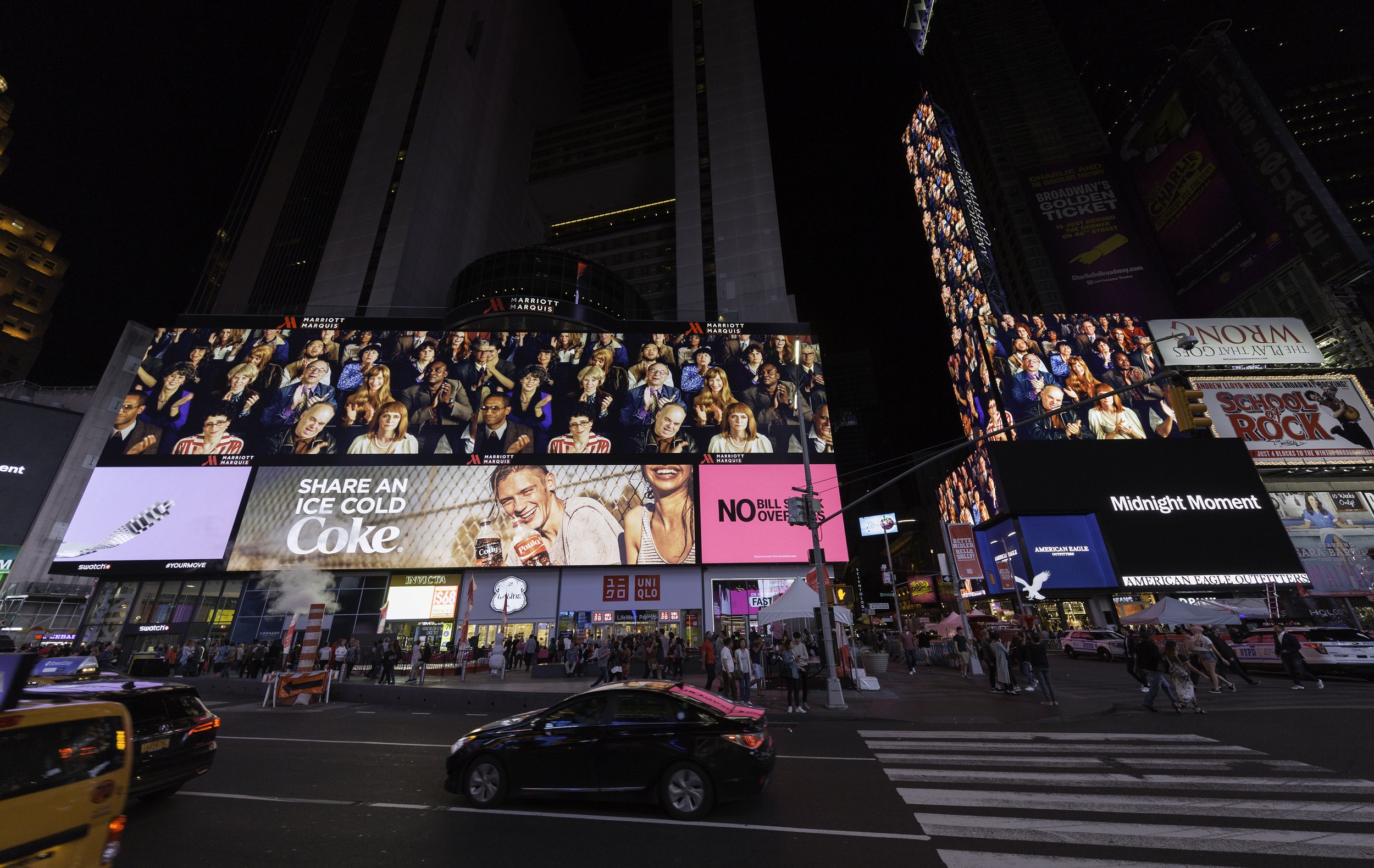  Applause, 2016. Times Square, Midnight Moment. June 1–30, 2017.   Photo by Ka-Man Tse for Times Square Arts 