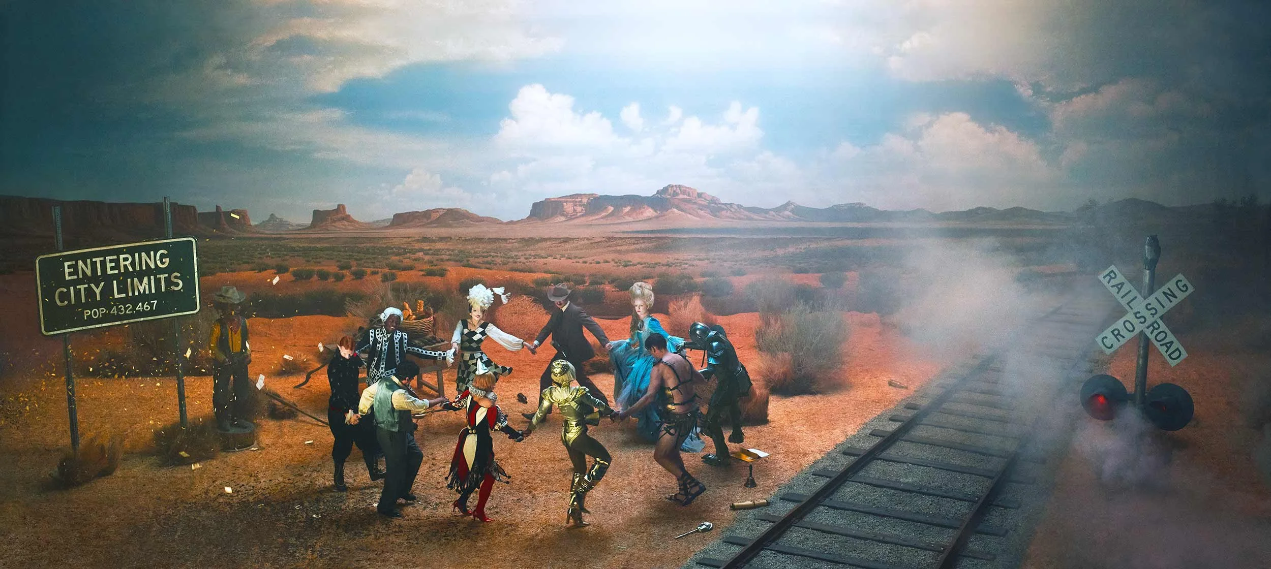   Matinee   American West (Rehearsal), 2026  42 x 93.71 inches      