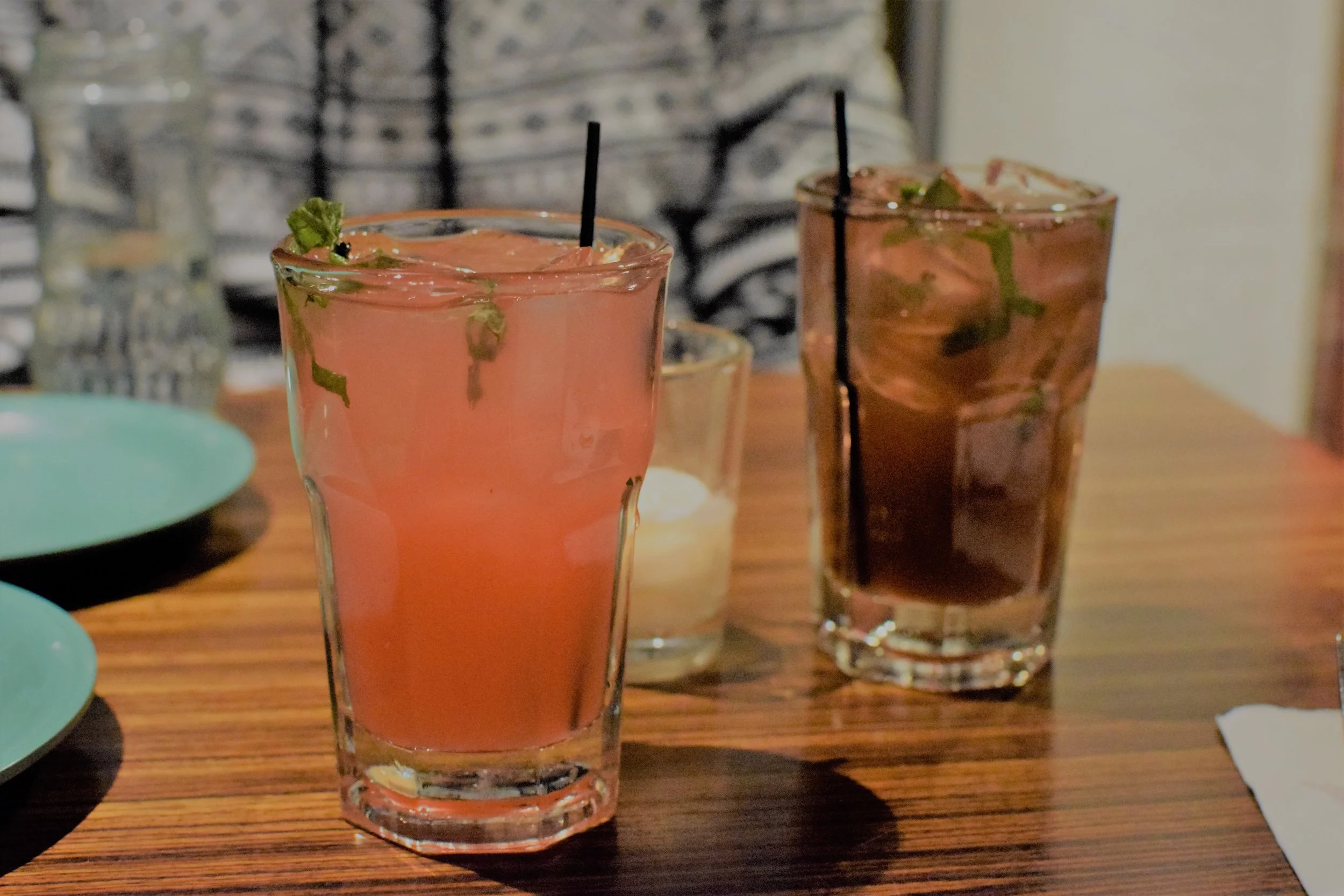 Strawberry Mojito (left) and Blueberry Mojito (right) at Klong | Photo Credit: Lauren Johnson