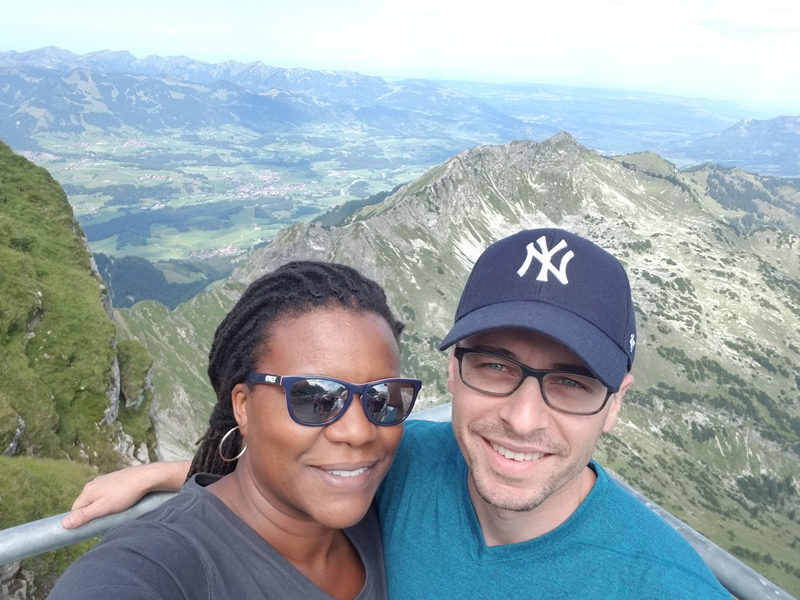  We stopped for a pic while hiking in the Swiss alps. 