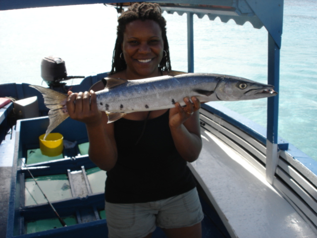  Caught a Barracuda in the Caribbean sea! 