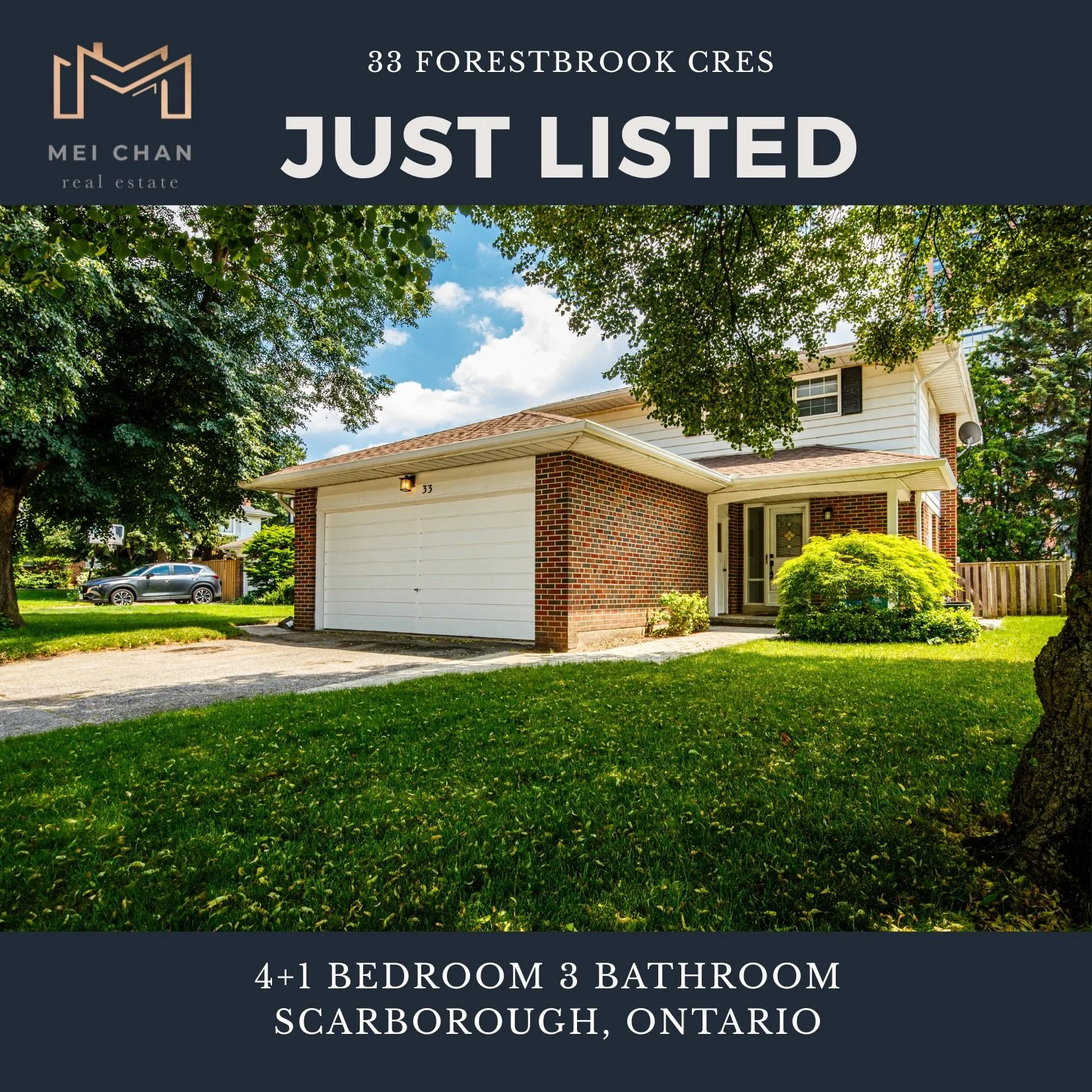 Welcome to 33 Forestbrook Crescent &mdash; a beautifully renovated detached home nestled on one of the most sought-after, child-safe crescents in the prestigious Bridlewood community of Scarborough.

This stunning 4+1 bedroom, 2.5 bath home has been 