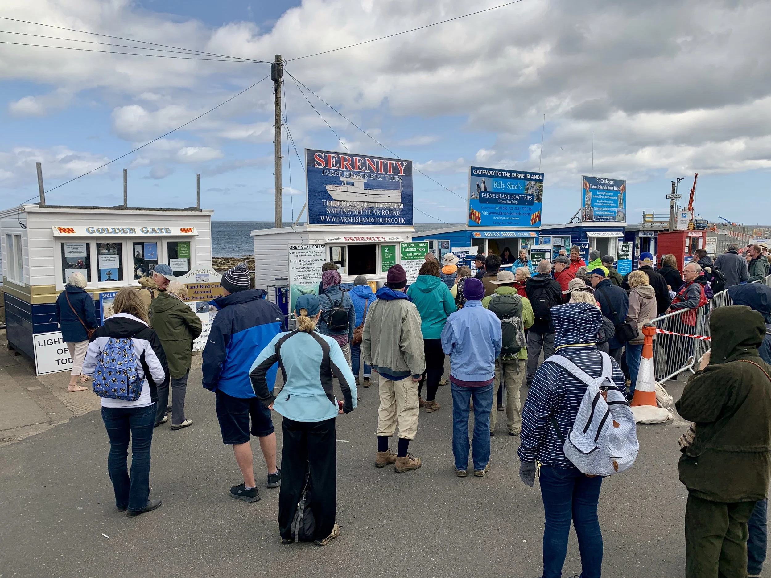 Waiting for our boat, North Sunderland Harbor