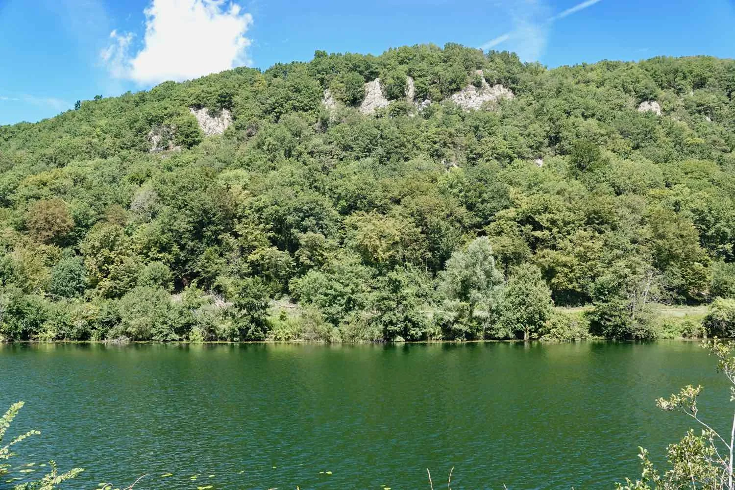 Cliffs where the Jura Mountains meet the canal