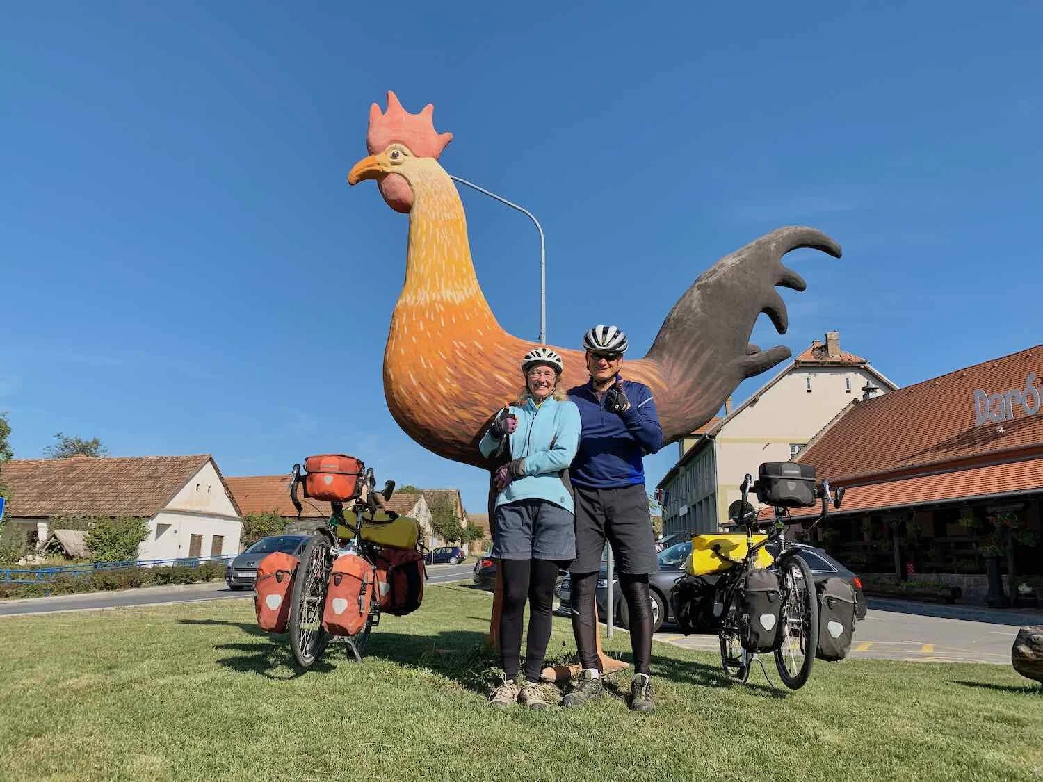 You can’t miss the roadside rooster. Croatia