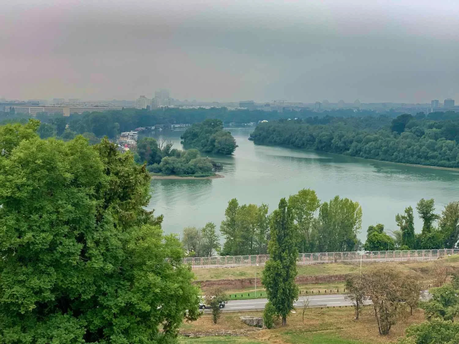 Confluence of Sava and Danube Rivers