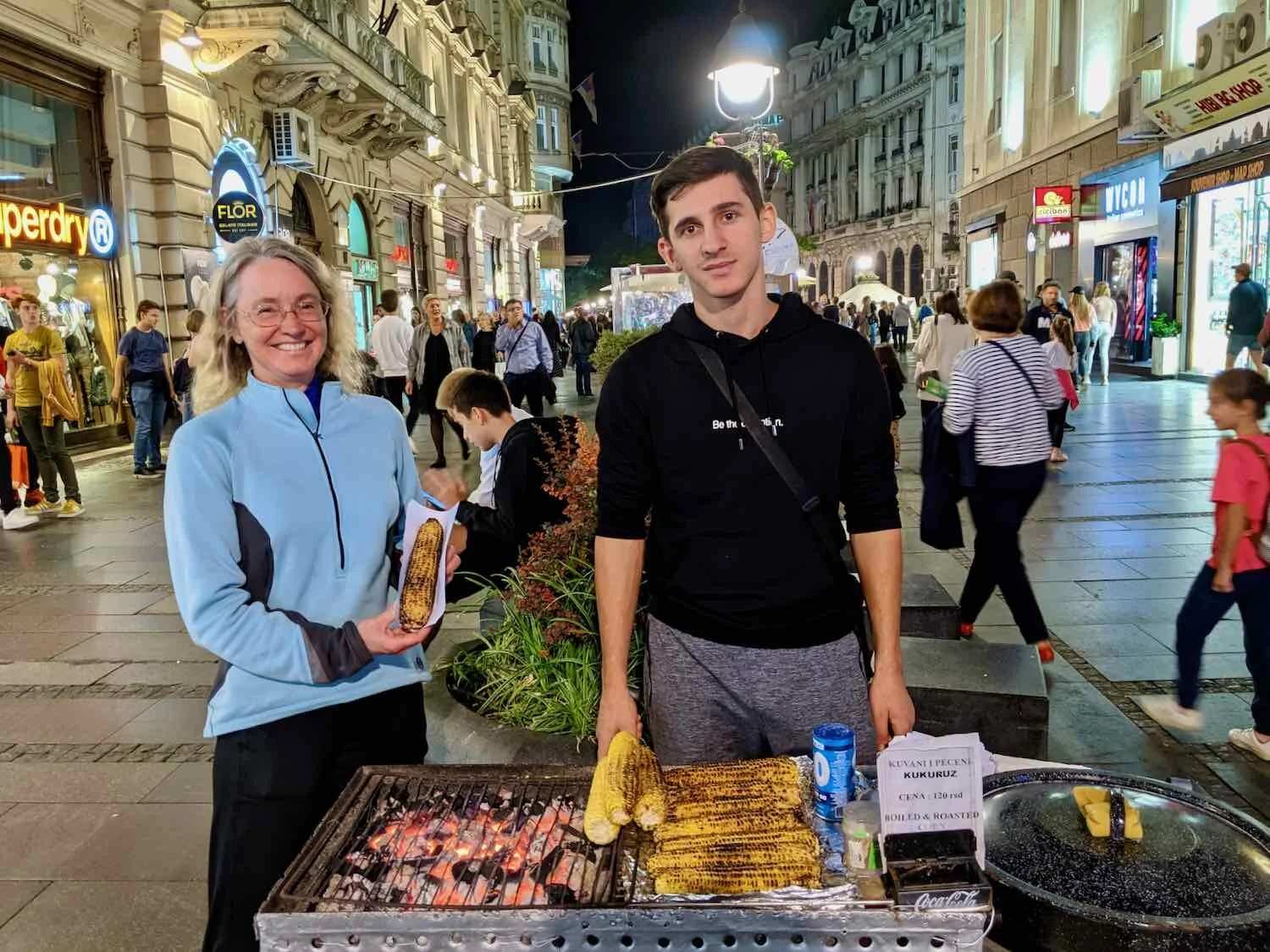 Fresh roasted corn on the cob