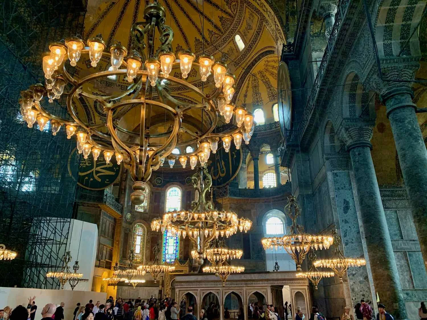 Chandeliers in Hagia Sophia