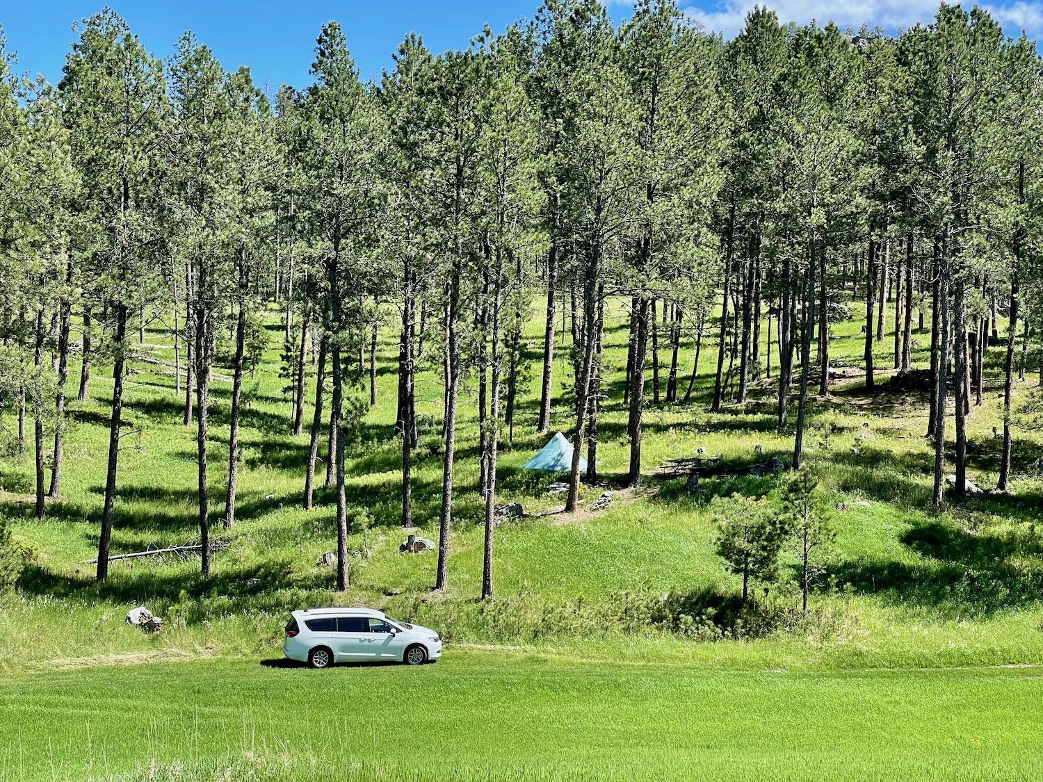 No neighbors nearby, that's our tent on the hill