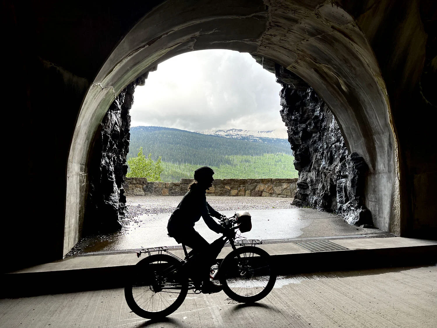 Cycling inside a mountain