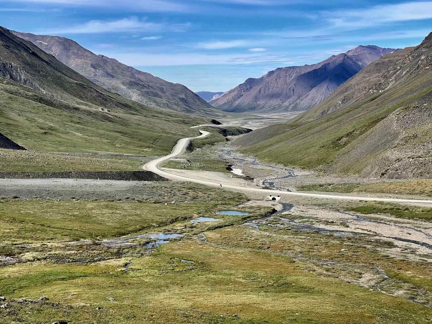 View north, down Atigun River Valley