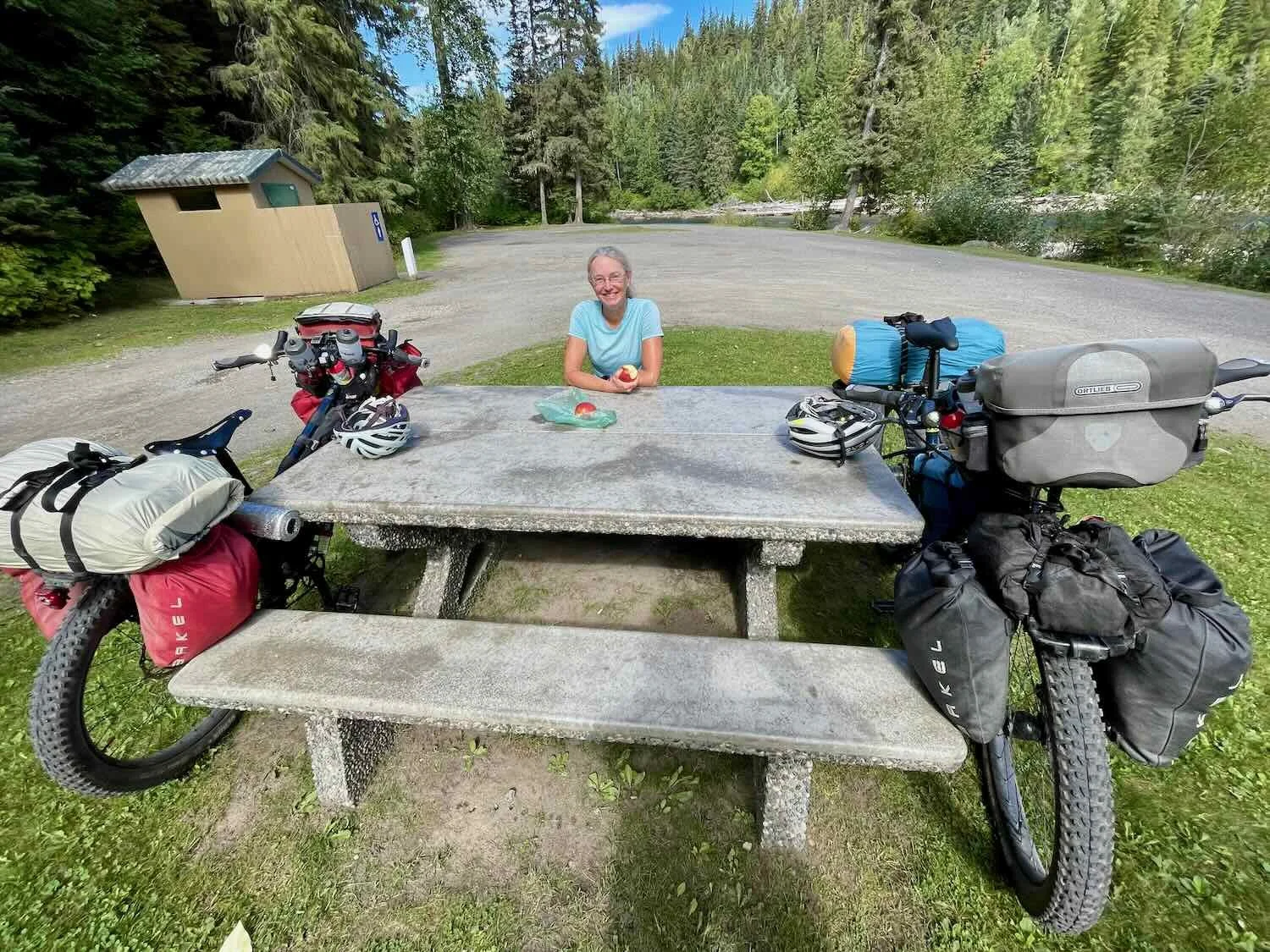 Relaxing at Bowron River rest area