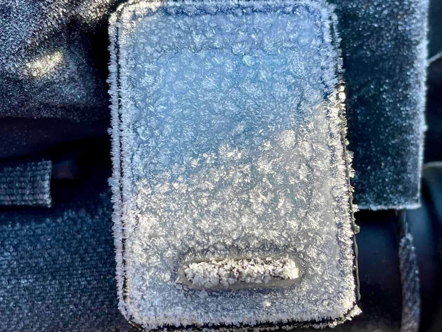 Frost on bike odometer