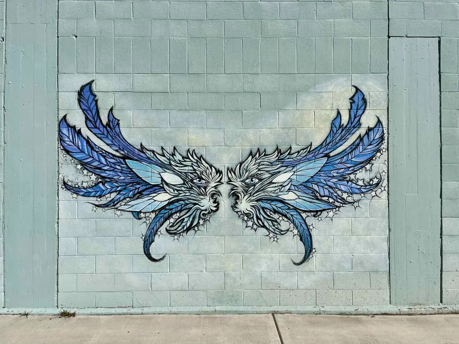 A wild-looking mural downtown