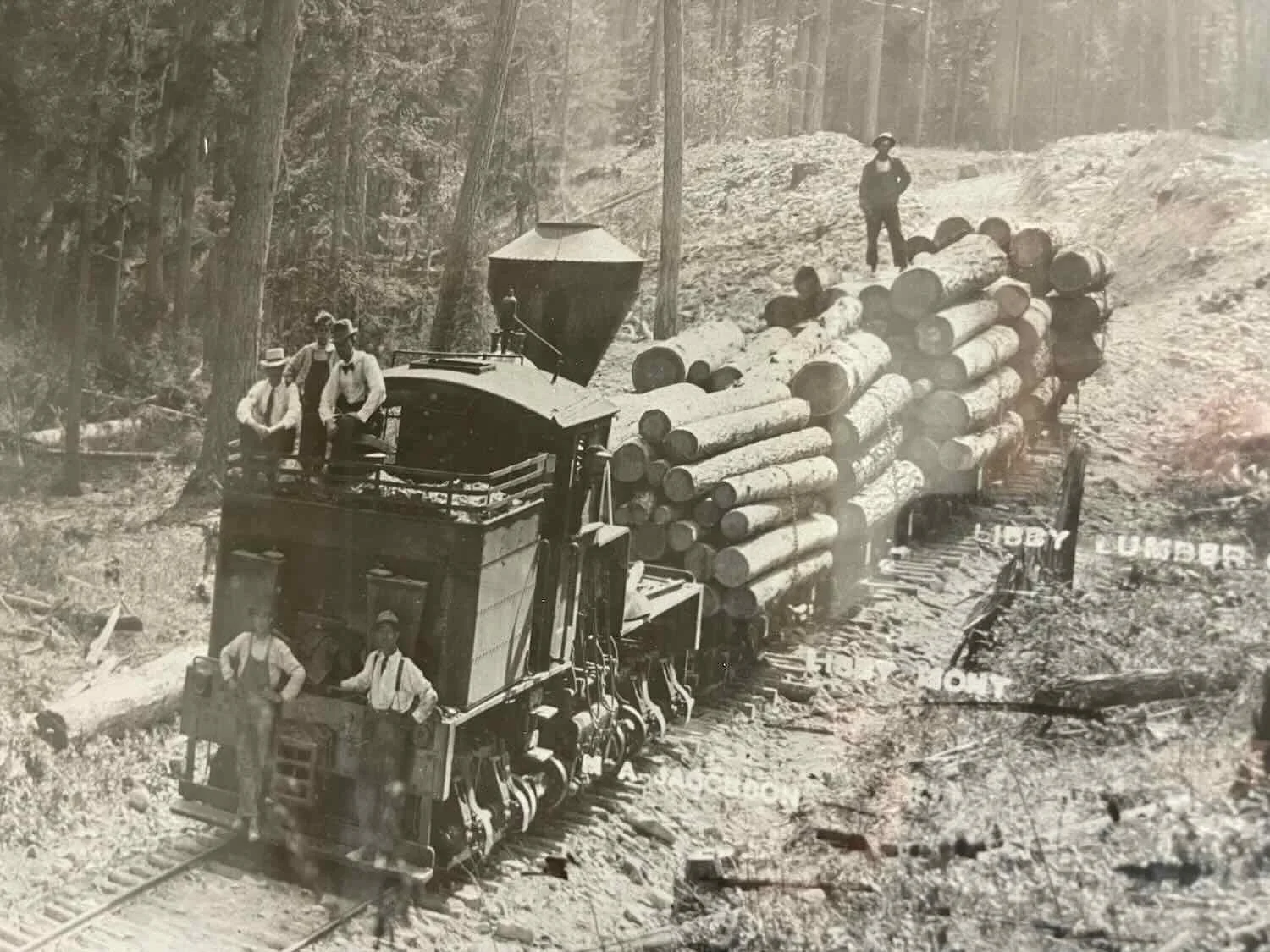 Historic photo of a logging train