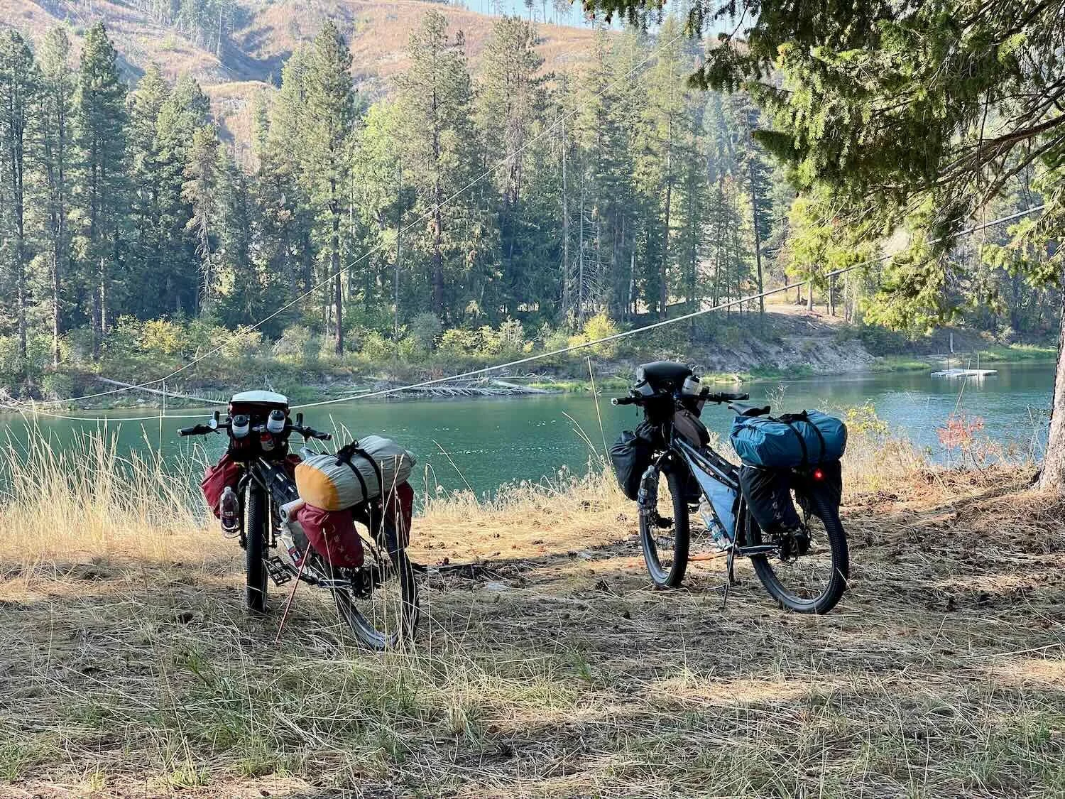 Our bikes enjoying a view of the river