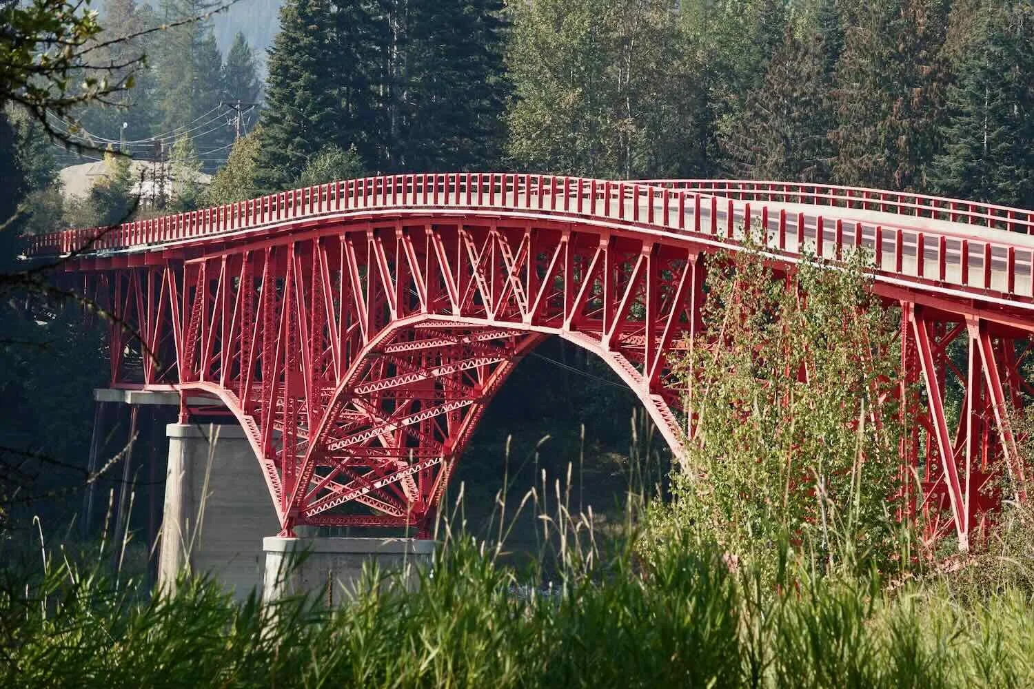 The striking, red bridge
