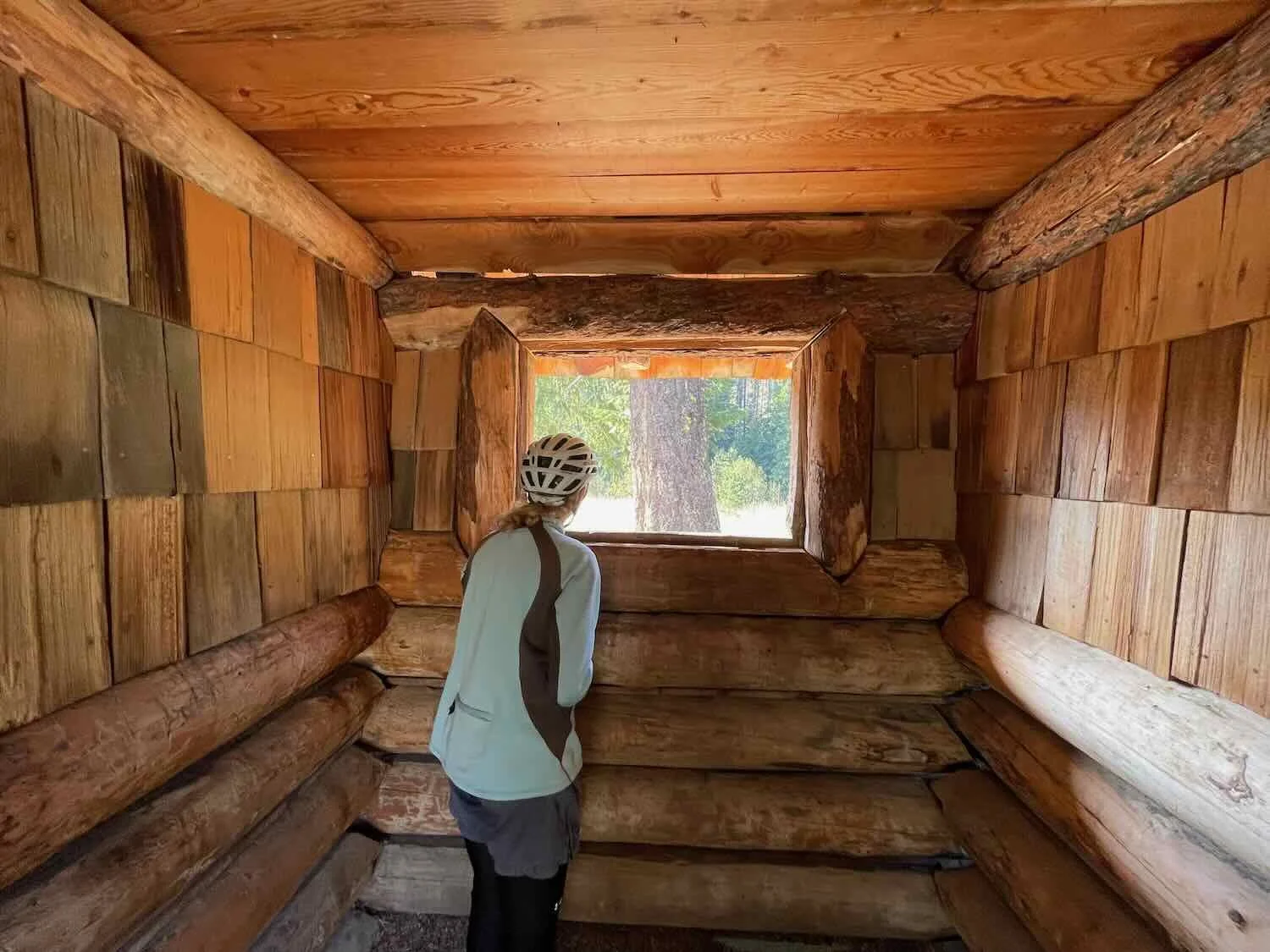 Checking out the view from a CCC camp building