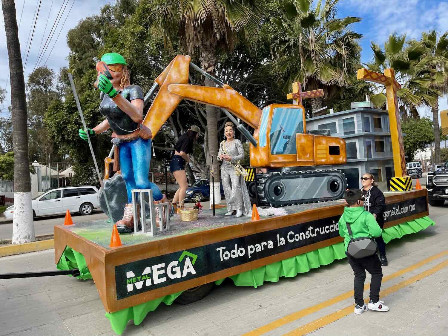 Local businesses sponsored floats with pretty women