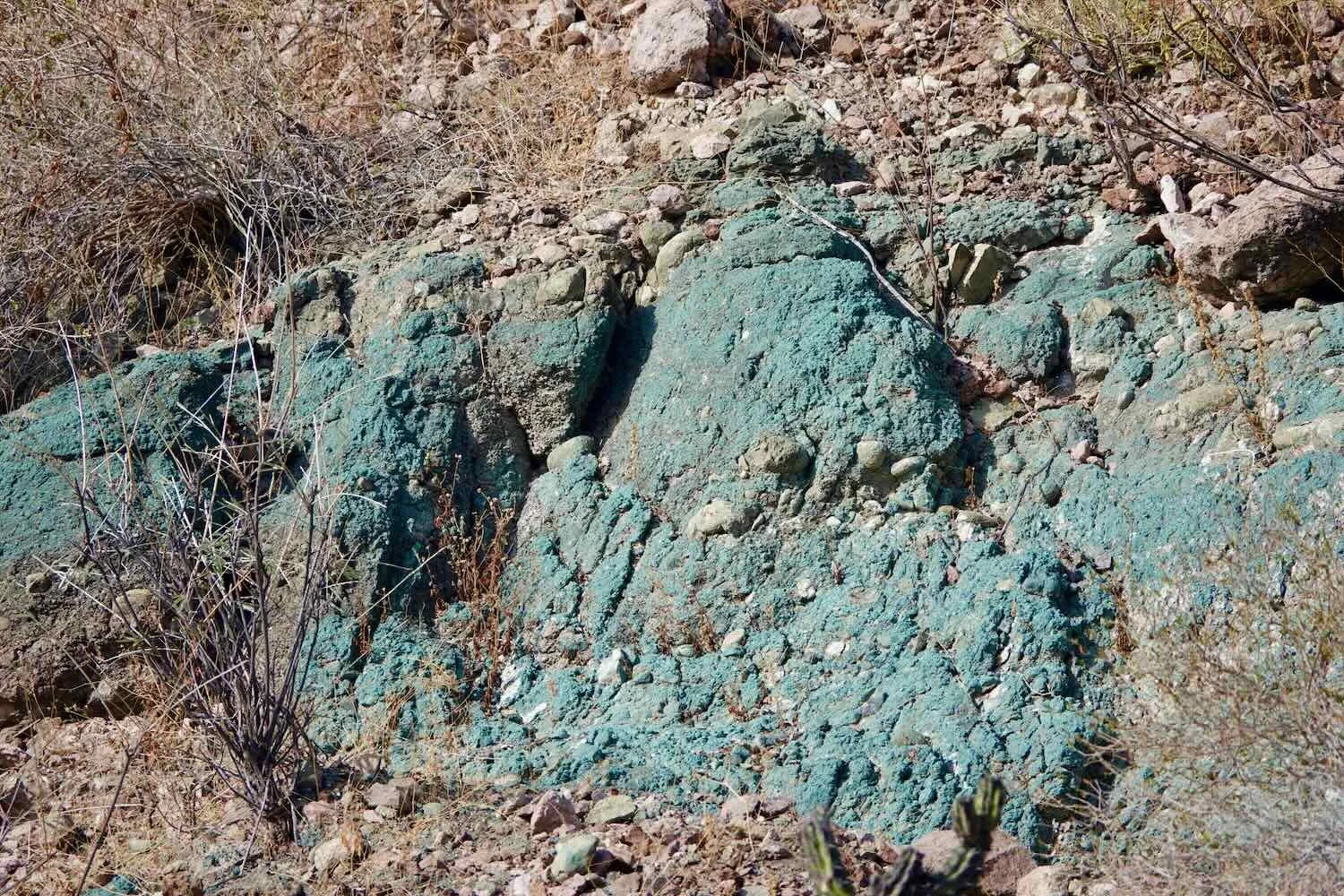 There was green stone everywhere