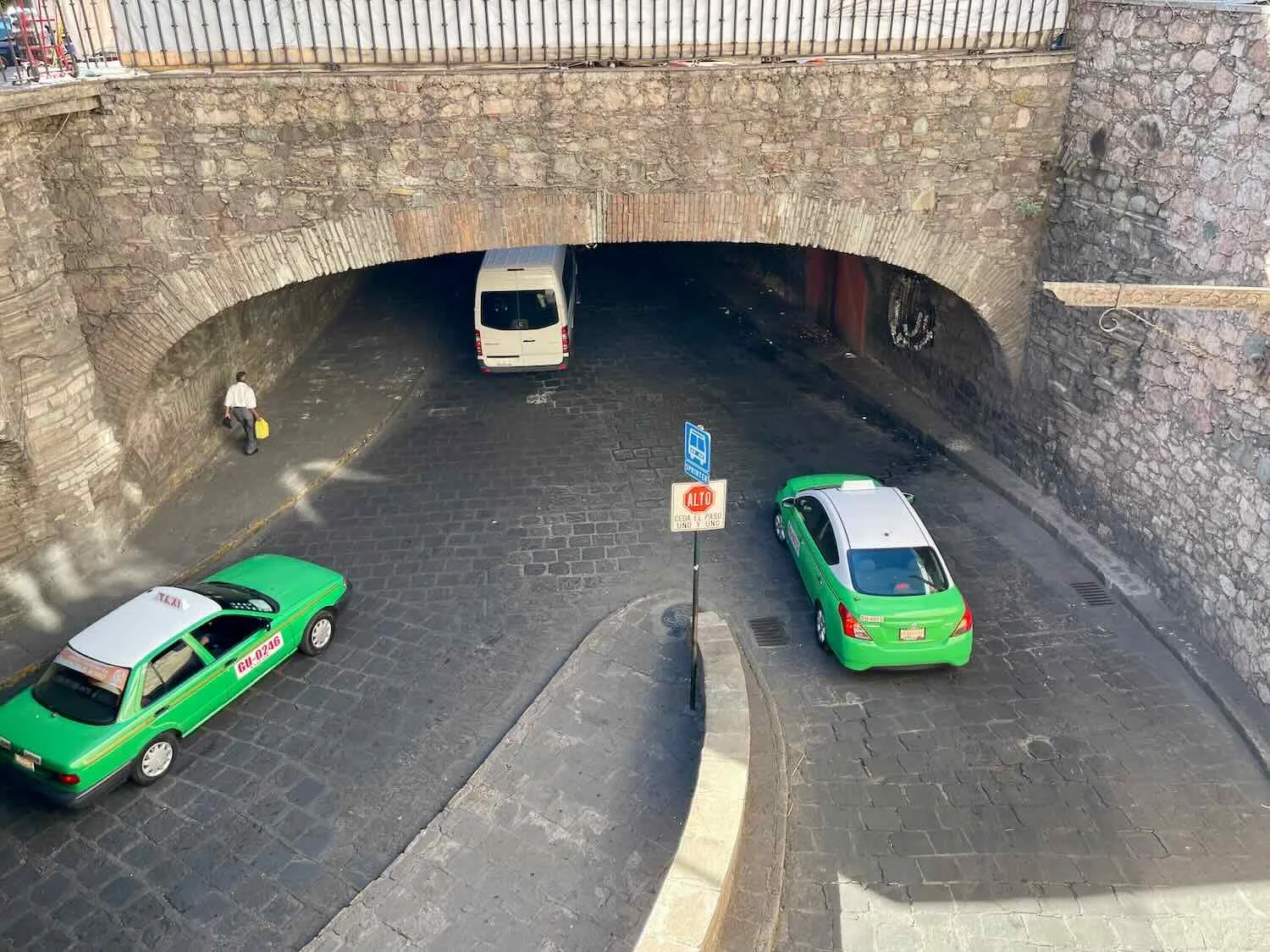 A view down into one of the tunnels under the city