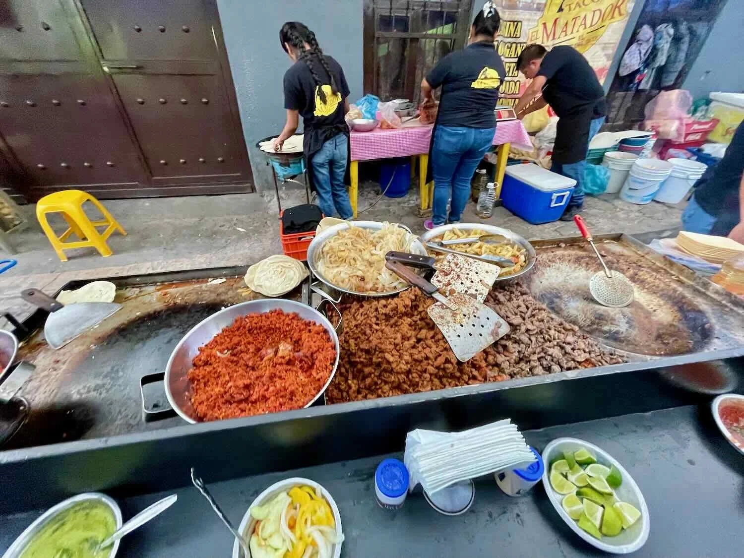 Taco fixings at the Sunday market