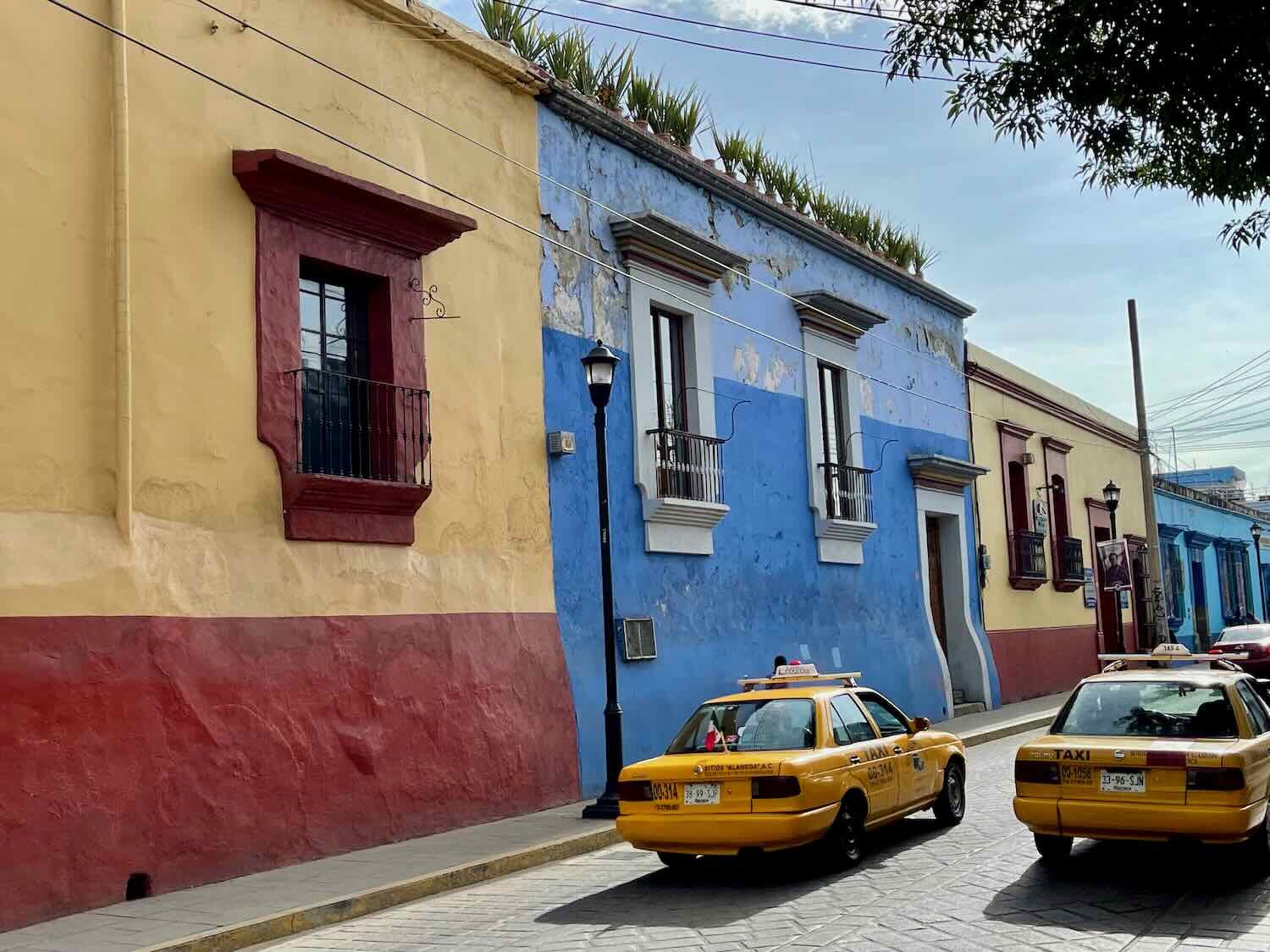 The bold colors of a city street