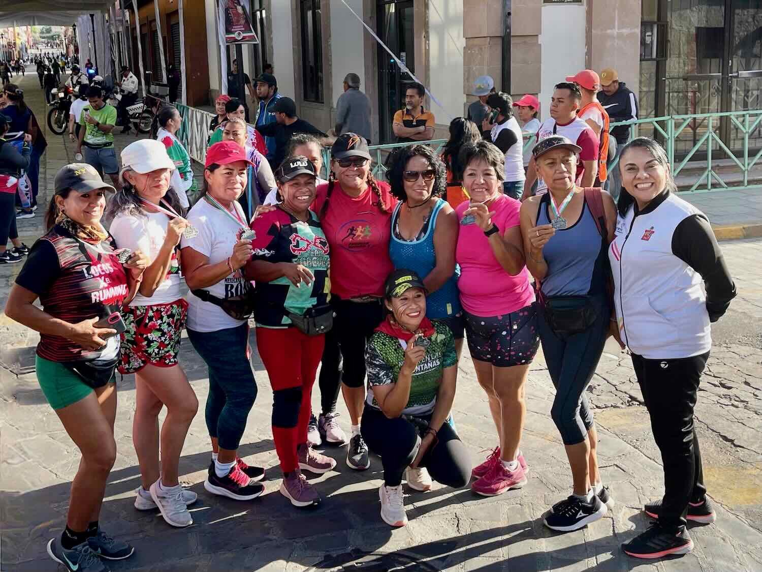 A group of happy finishers in the 5K run