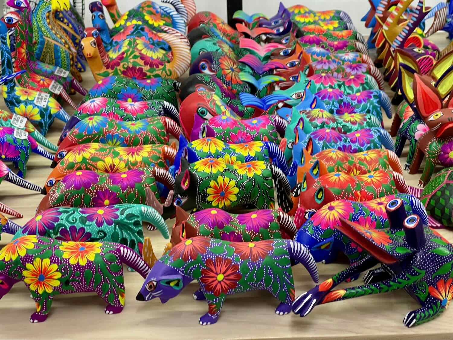 The colors of the alebrijes are incredibly bright