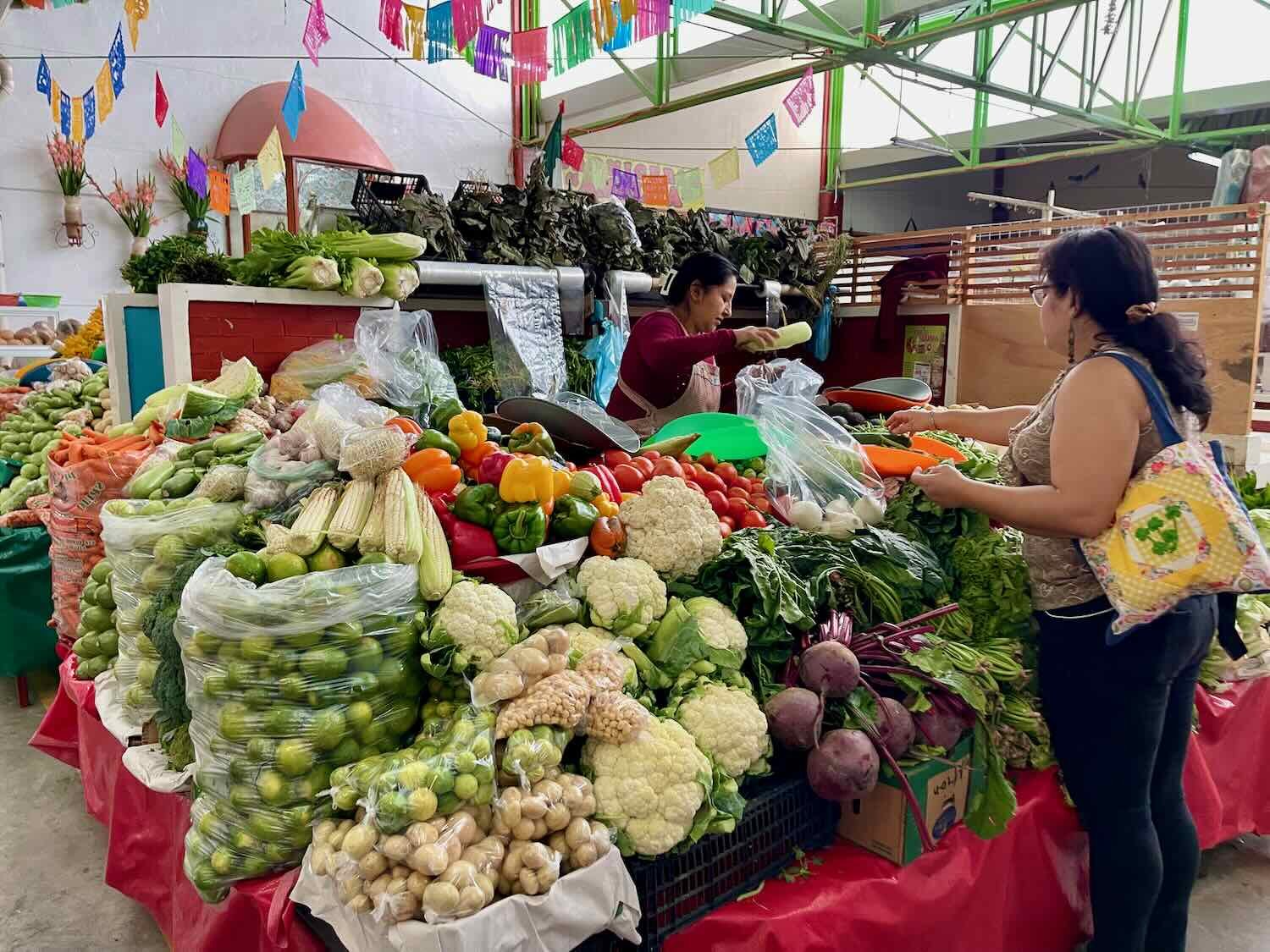 Big piles of veggies