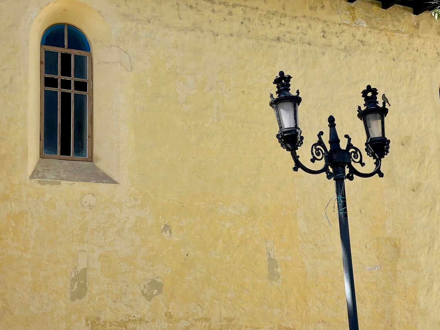 Streetlamp near a church