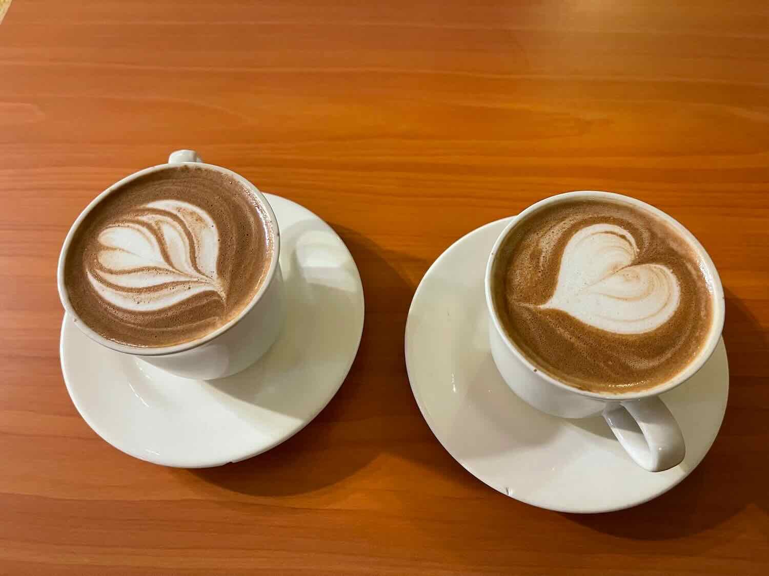 Steaming cups of lovingly-prepared hot chocolate