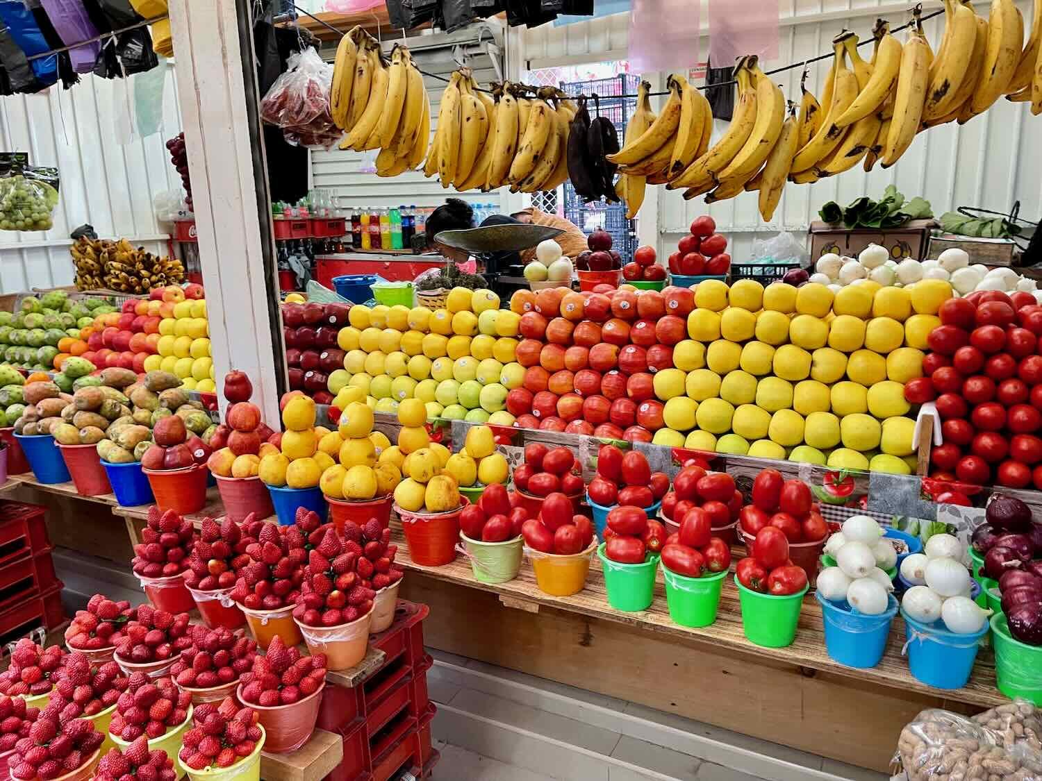 The vendors in San Cristóbal had a real flair for attractive produce displays