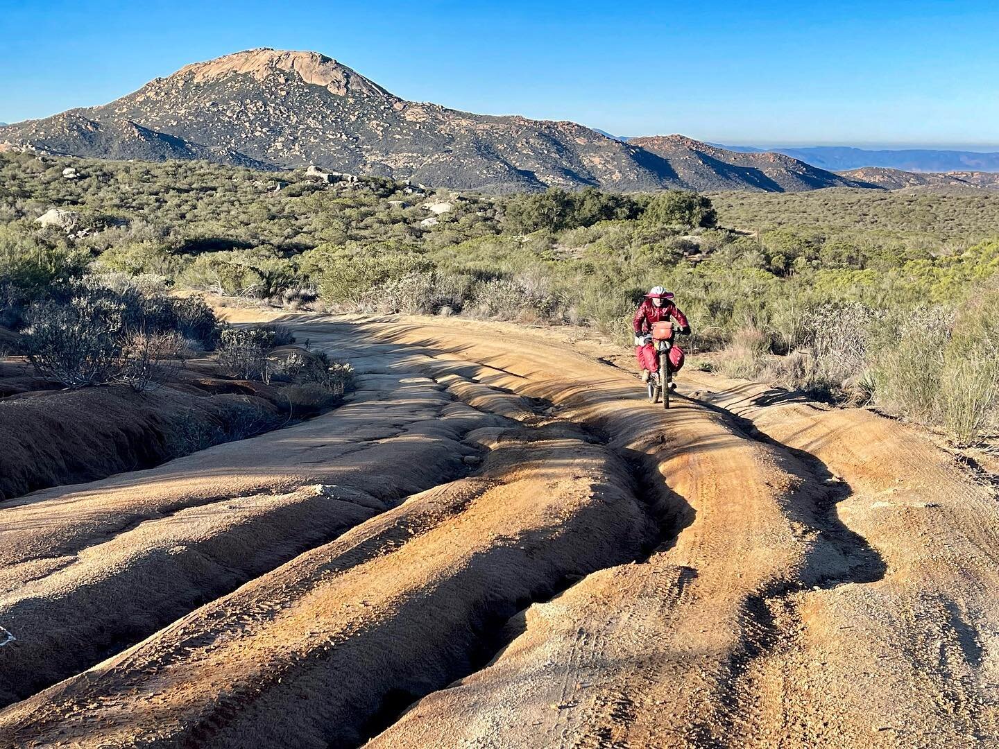 We are cycling from Alaska to the tip of South America.  We have reached the Baja Divide an off road cycling route in Baja Mexico.  There is no end of challenging terrain.  Bikes and riders take a beating.  Here are some examples of the route in case