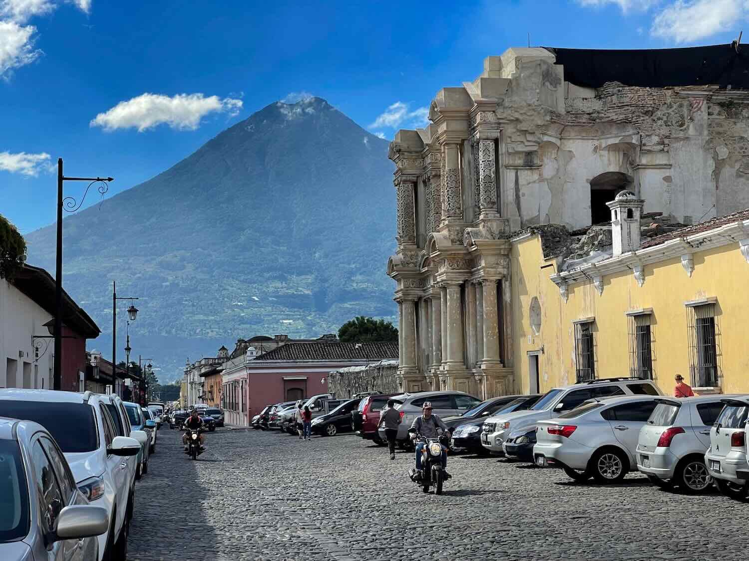 El Carmen Church and Volcán Agua
