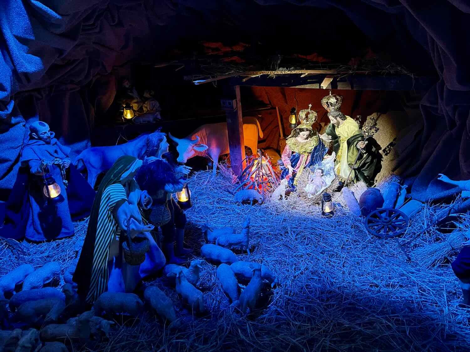 Nativity scenes were set up all over town