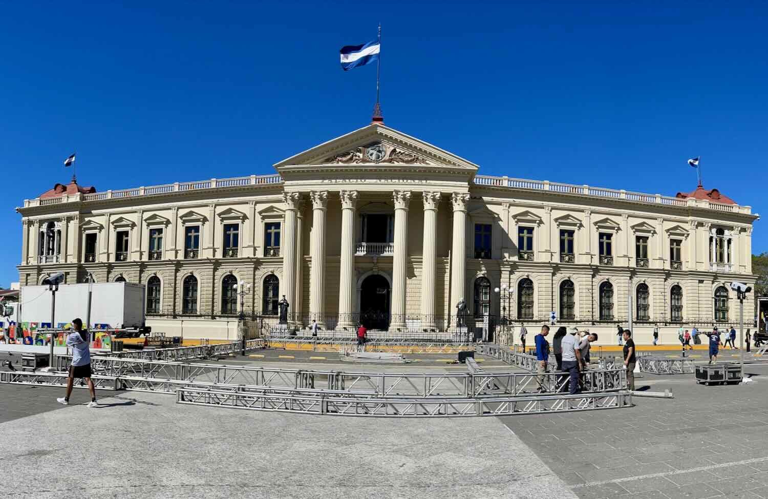 The National Palace dominates one side of the Civic Square in the city's historic center