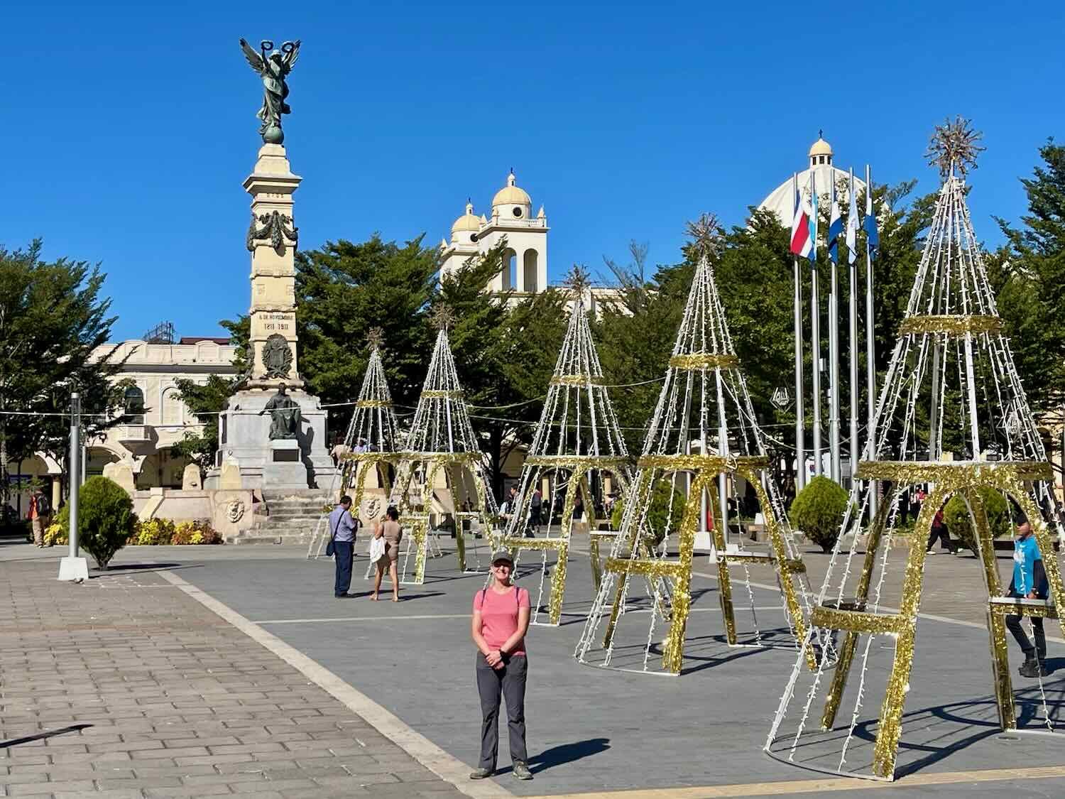 Christmas decorations in Liberty Plaza