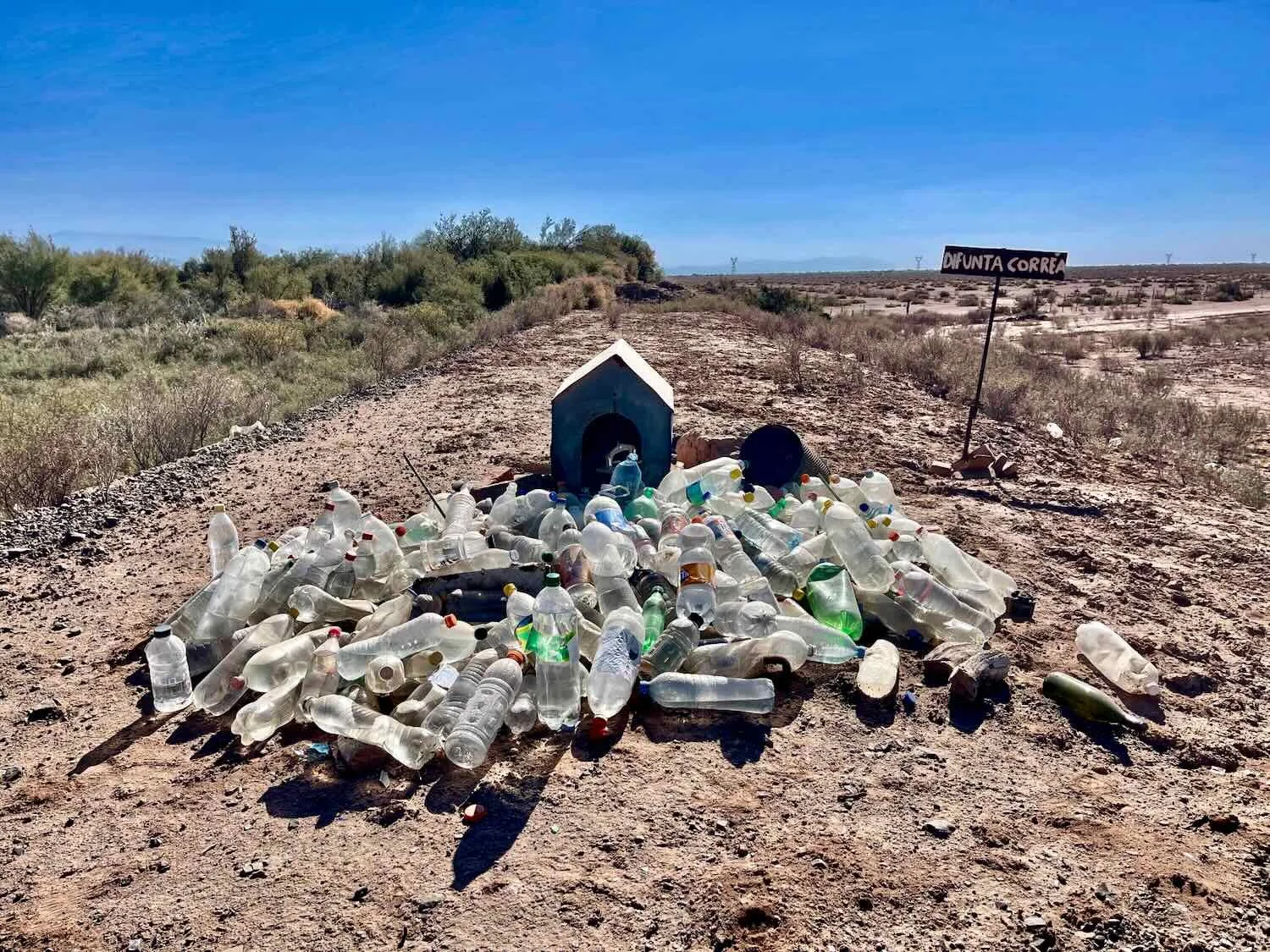 Water offerings to the folk saint, Difunta Correa