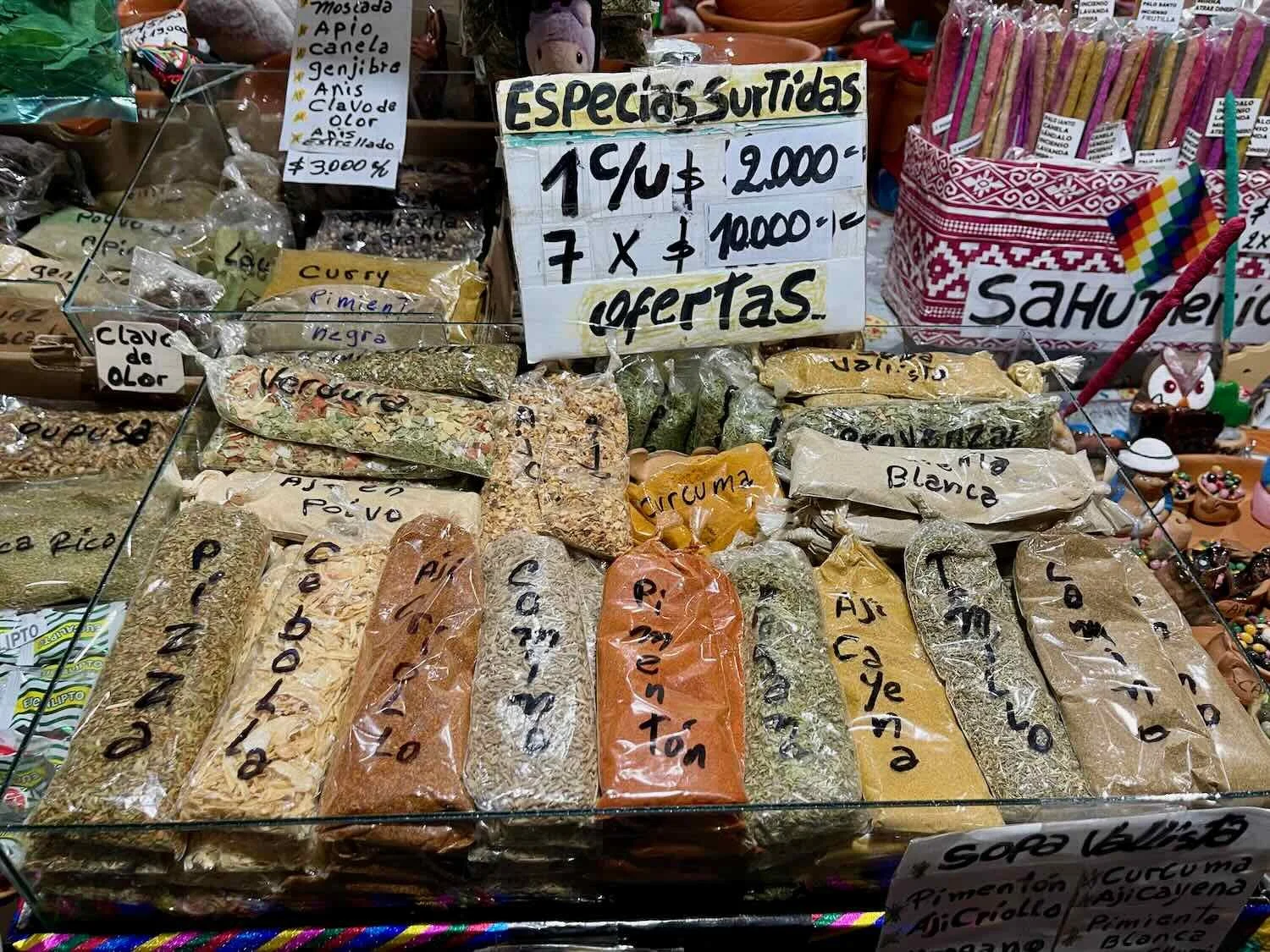Artisanal spices for sale in the market